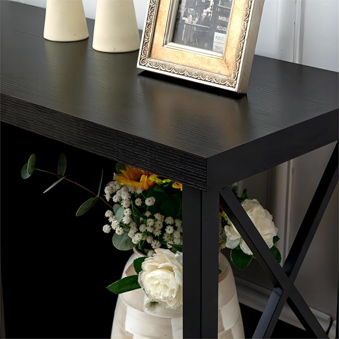 GAZHOME TV Stand for TV up to 55 Inches, TV Cabinet with Open Storage, TV Console Unit with Shelving for Living Room, Entertainment Room, Black