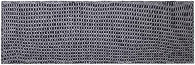 Waffle Runner Rug Bathroom, Long Boho Bathroom Rugs Non Slip Washable Super Absorbent Quick Dry Farmhouse Bath Decor, 72"x24" Grey