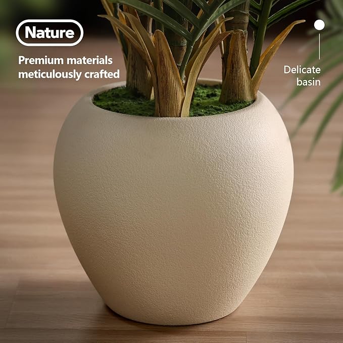 Artificial Palm Tree Plant - 6FT Tall Fake Tree with Realistic Look & UV Protection - Large Indoor Outdoor Faux Floor Plant for Home Office Decor