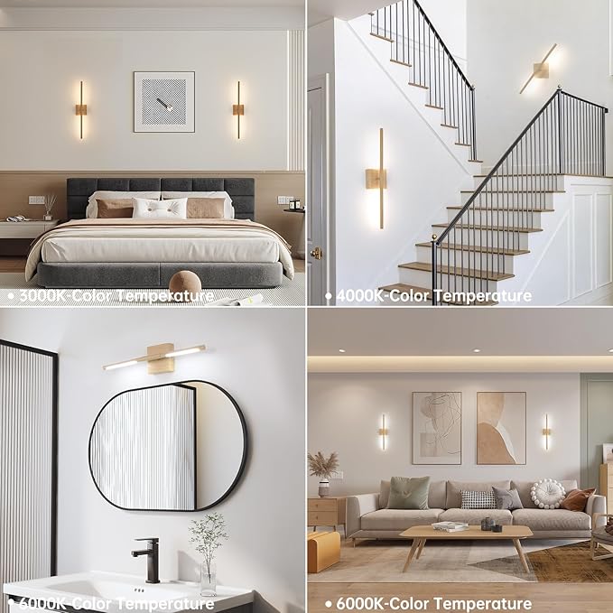 Battery Operated Wall Sconce Set of 2, 8000mAh Rechargeable Wall Sconces, 3000K-6000K Dimmable, 350°Rotate, Indoor Wall Lights for Bedroom Living Room, Original Wood, 23.6 Inch