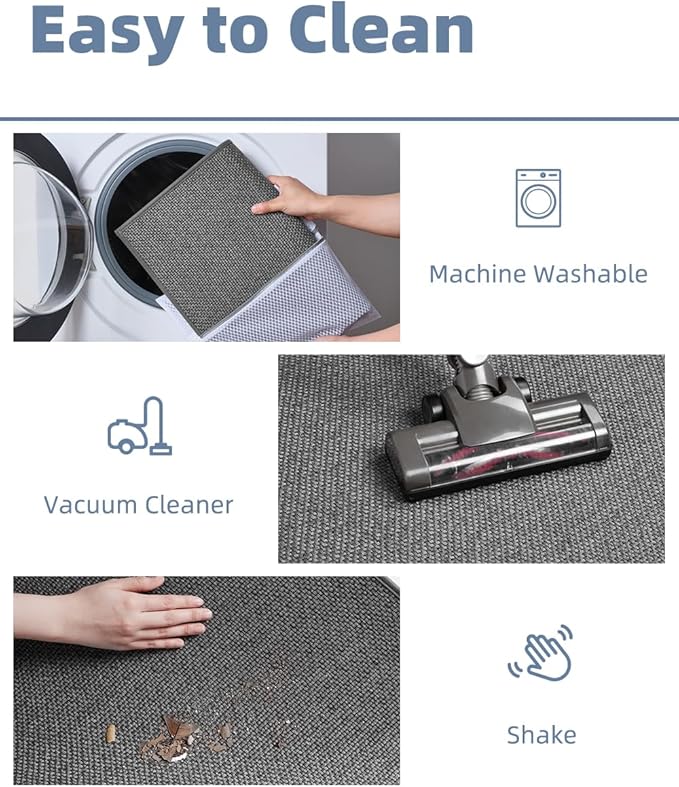 PADOOR Non-Slip Bath-Mats for Bathroom, Rubber-Backing Braided Absorbent Bathroom Mat Machine Washable Thin Bathroom Rugs Fit Under Door Quick Dry Bath Rugs for Floor, 17''x24'' Grey