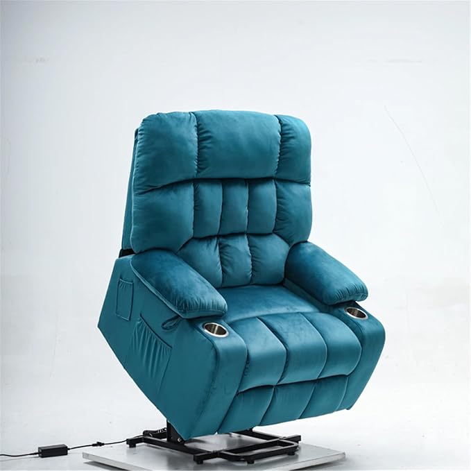 Heavy Duty Recliner Chairs with Cup Holders for Adults Big and Tall, Oversized Power Recliner Lift Chair for Elderly, Heat and Massage, Stand Up, Lay Flat 160 Degree Sleeping