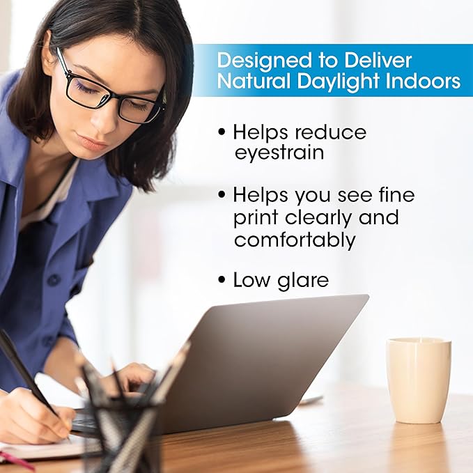 OttLite Standing Floor Lamp with Adjustable Neck, Pivoting Shade Multiuse Lamp - 36w Compact Fluorescent Lamp for Bright Natural Daylight - Modern Home Decor, for Living Room, Reading, Dorm & Office