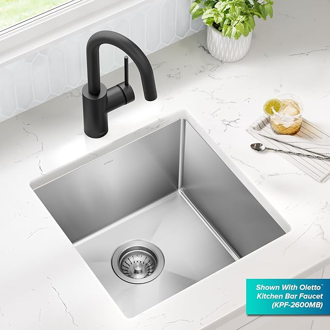 Kraus Kitchen Sink - Kraus Standart Pro 17-Inch Undermount Single Bowl, 16 Gauge Stainless Steel Kitchen Sinks, KHU101-17