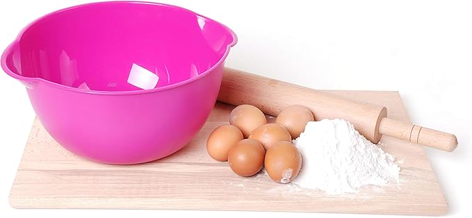 Mintra Home Mixing Bowl w/Colander (Large 4.5L, Purple) - For Washing & Draining Fruits And Vegetables - Heavy Duty Plastic for Baking, Cooking Supplies - Dishwasher Safe