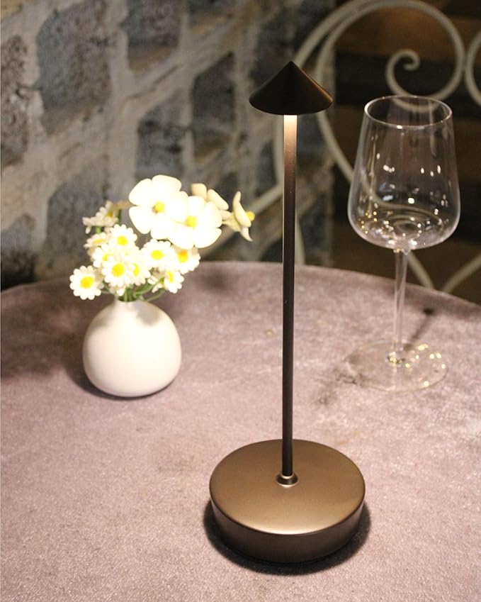 Cordless Led Table Desk Lamp 2 Pack, 7000mAh Battery Outdoor Table Light Waterproof for Restaurant Patio Camping Home Decor, USB-A Output, Brightness Memory, Dimmable