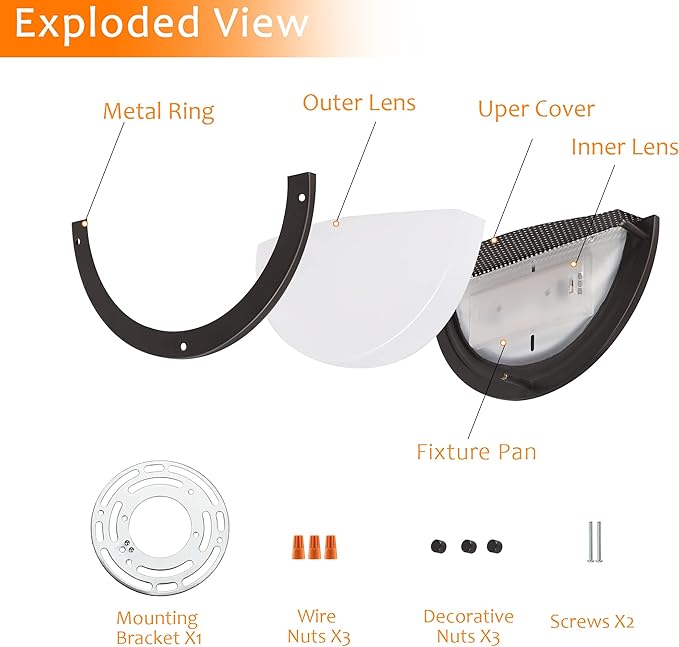 CLOUDY BAY 12 inch Wall Lamp,CRI90+15W 3000K/4000K/5000K Color Temperature Adjustable Dimmable Wall Sconce,LED Half Moon Wall Fixture, Oil Rubbed Bronze