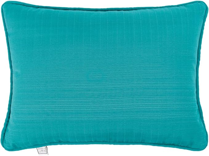 Sherry Kline Sunrise Indoor/Outdoor Rectangle (Boudoir) Corded Edge Filled Pillow Peacock 13"x18" Set of 2