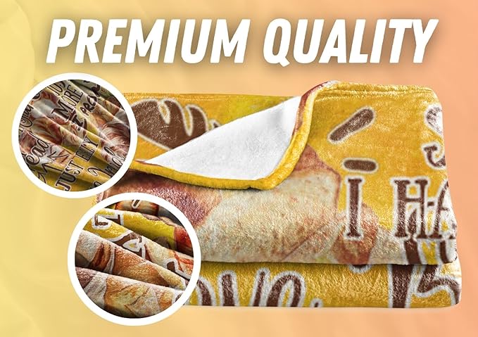 Bread Bakery Gifts Blanket, Bed Flannel Plush Throw, for Bread Lover, Women, Female (50"x 65")