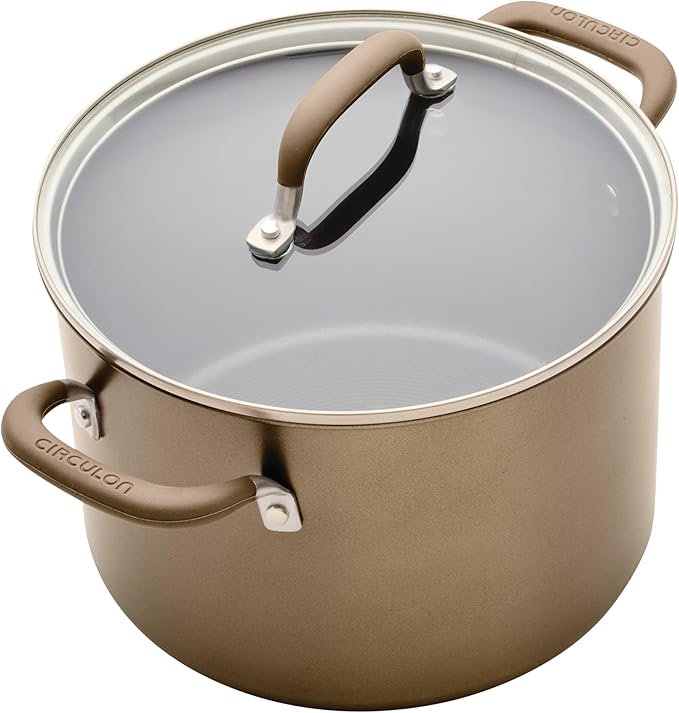 Circulon Premier Professional Hard Anodized Nonstick Cookware Induction Pots and Pans Set, 8 Piece - Bronze