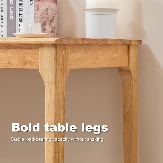 Solid Wood Desk, Gaming Study Home Office Desks for Work, Student PC Desk for Bedroom, Small Computer Desk for Small Spaces, Easy to Assemble (Wood Color, 47inch)