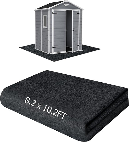 Outdoor Storage Shed Floor Mat, 8.2*10.2FT Waterproof Washable Garden Flooring Pad with Non Slip Backing, Soft Furniture Patio Covering Carport dust Oil Mat-Tool Shed, Storage Shed Not Included