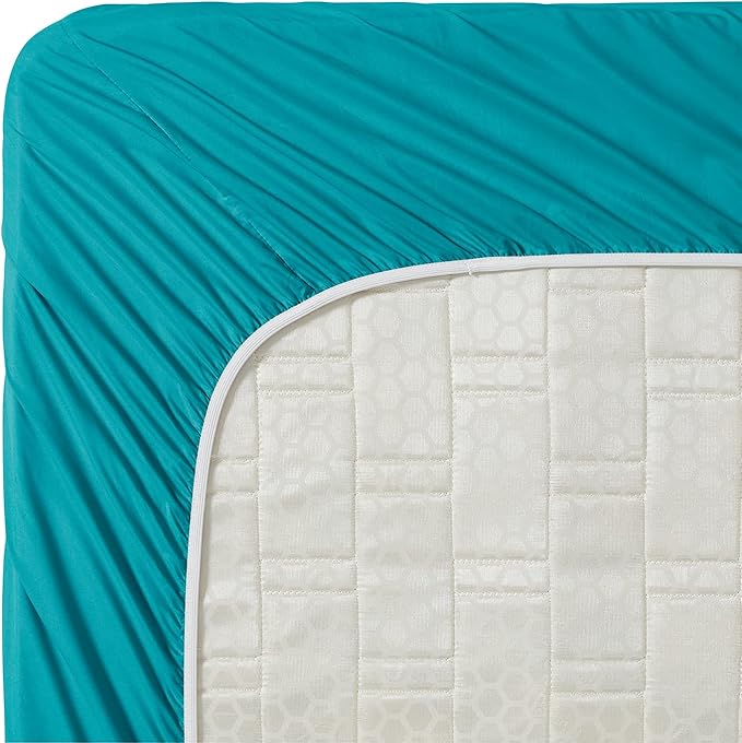 Clara Clark Bed Sheets, Premier 1800 Series 4 Piece Bed Sheet Set, Deep Pocket, Wrinkle, Fade, Stain Resistant, Luxury Soft Bedding Sheets & Pillowcases, Full, Teal