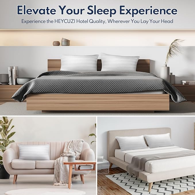 DIORIS Pillows Queen Size Set of 2 - Luxury Hotel Bed Pillows for Sleeping, Premium Fluffy Soft Down Alternative Fill Pillows for Back, Stomach, Side Sleepers, Breathable & Skin-Friendly