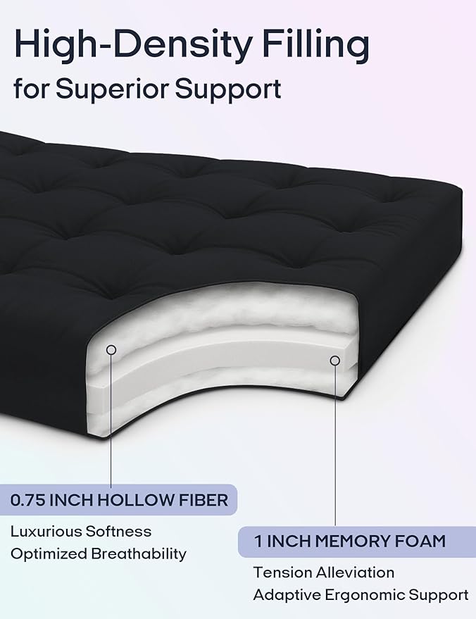 Syrinx Japanese Floor Futon Mattress, Foldable Tatami Sleeping Pad for Adults & Kids, Roll-Up Floor Bed or Bench Cushion