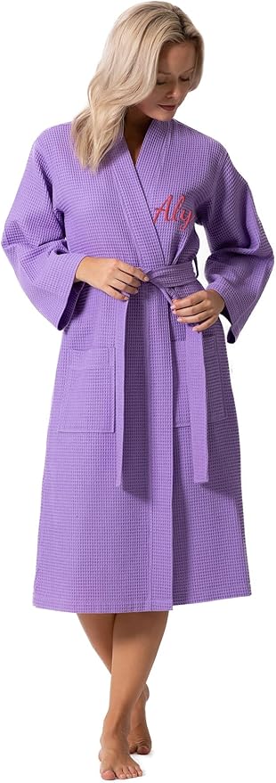 Waffle Knit Lightweight Kimono Spa & Bath Robes for Women - Quick Dry - Soft