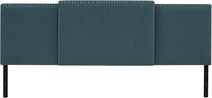 Ball&Cast Bed Upholstered Fabric Upholstered Rectangle Design Full/Queen/King Size 3 in 1,Heights from 37 to 49 inch Adjustable Indigo Set of 1