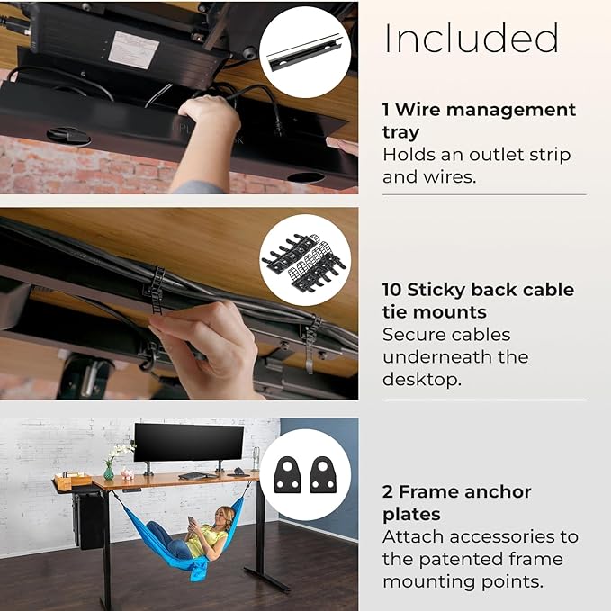 UPLIFTDESK V2 2-Leg White Laminate Wood Standing Desk – Adjustable Height, Advanced 1-Touch Memory Keypad, Under Desk Cable Management, Wire Grommets & Rocker Board (Black C-Frame, 48 x 30 inch)