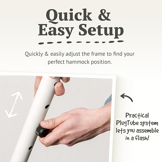 LA SIESTA® - XL King Brisa Classic Hammock & Nautico Steel Stand - Weather & Tear Resistant - Portable, Family Hammock w/Stand - Balcony Porch Garden Outdoor Indoor Hammock - Max 440 Lbs, Vanilla