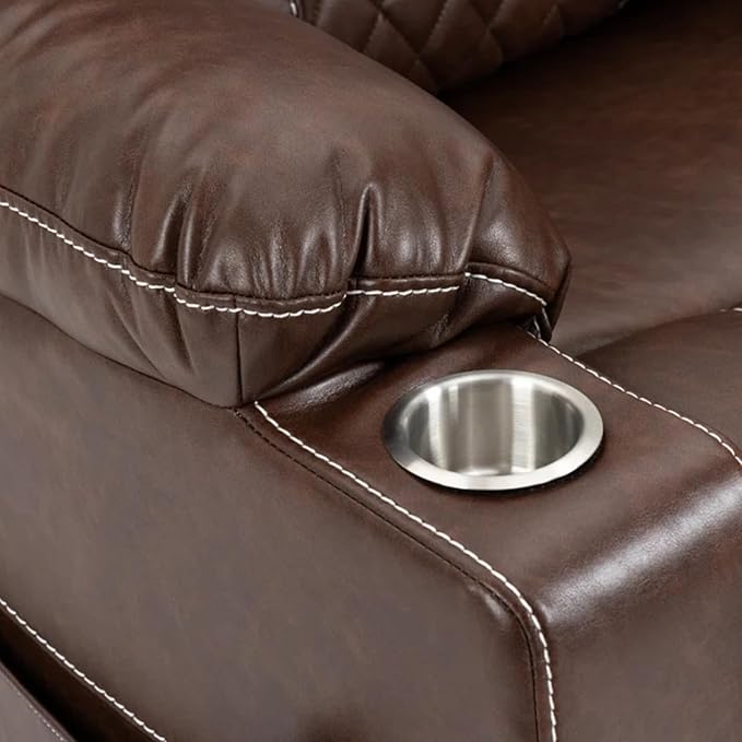 Oversized Power Lift Recliners, Lift Recliner Chairs with Heat and Massage for Elderly, Comfortable Extra Wide Recliner Features Cup Holder for Big and Tall Men (Brown Leather)