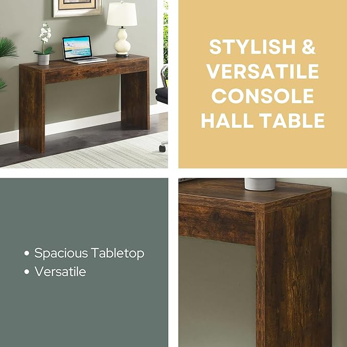 Convenience Concepts Northfield Hall Console Table 48" - Modern, Minimalist Narrow Sofa Display Accent for Contemporary Living Room, Entryway, or Hallway, Barnwood