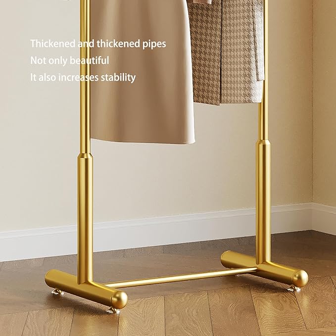 Metal Small Clothes Rack, Arched shape gold Clothing Racks for Hanging Clothes,Heavy Duty Garment Rack for Small Spaces Modern Coat Rack Stand for Entryway, Bedroom (gold)
