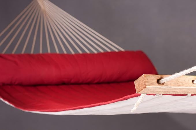 LA SIESTA Alabama Red Pepper - Quilted Spreader Bar Hammock Size King