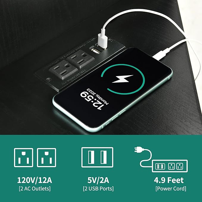 YITAHOME Corner TV Stand for TVs up to 55/50 Inch with Power Outlet, Modern Farmhouse Entertainment Center, Wood TV Media Console with Storage Cabinets Shelves for Living Room, 47" Black