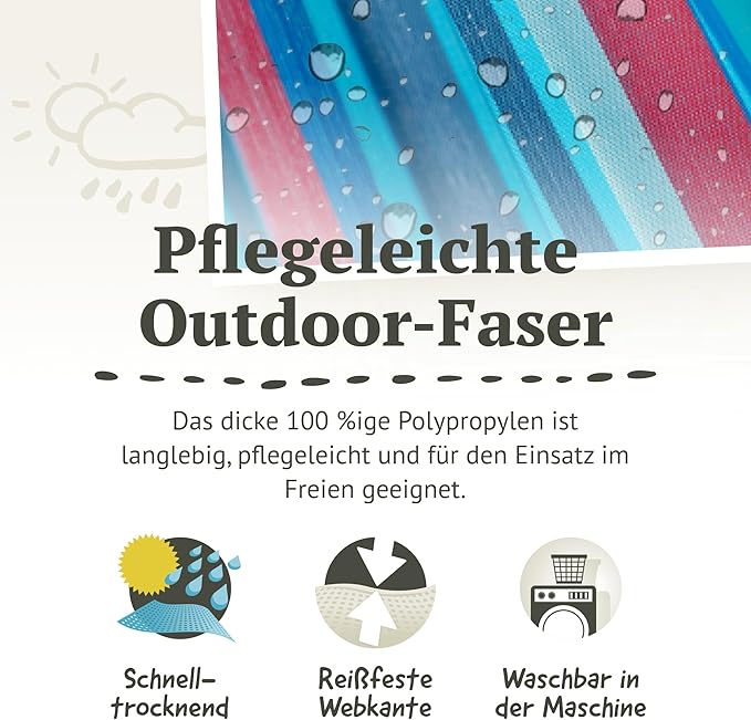 LA SIESTA Brisa Classic Hammock, Handmade, Weather-Resistant, Tear-Resistant Hammock for Indoor & Outdoor Relaxation, Size-King - Wave