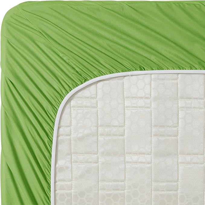 Clara Clark Bed Sheets, Premier 1800 Series 4 Piece Bed Sheet Set, Deep Pocket, Wrinkle, Fade, Stain Resistant, Luxury Soft Bedding Sheets & Pillowcases, Queen, Garden Green