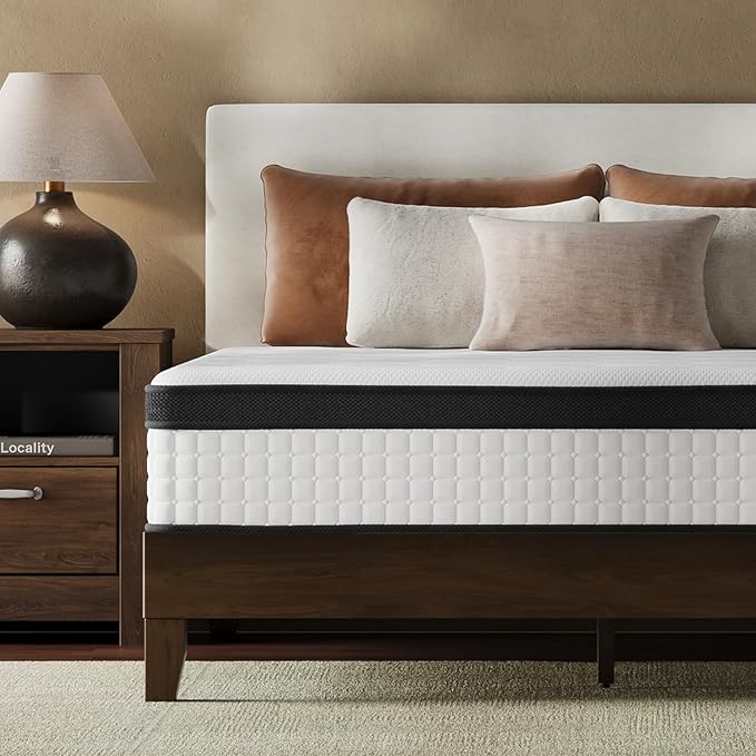 Hybrid Mattress 12 Inch Twin Size Mattresses in a Box , Medium Firm Cooling Gel Memory Foam for Pressure & Pain Relief , Motion Isolation, Edge Support , CertiPUR-US