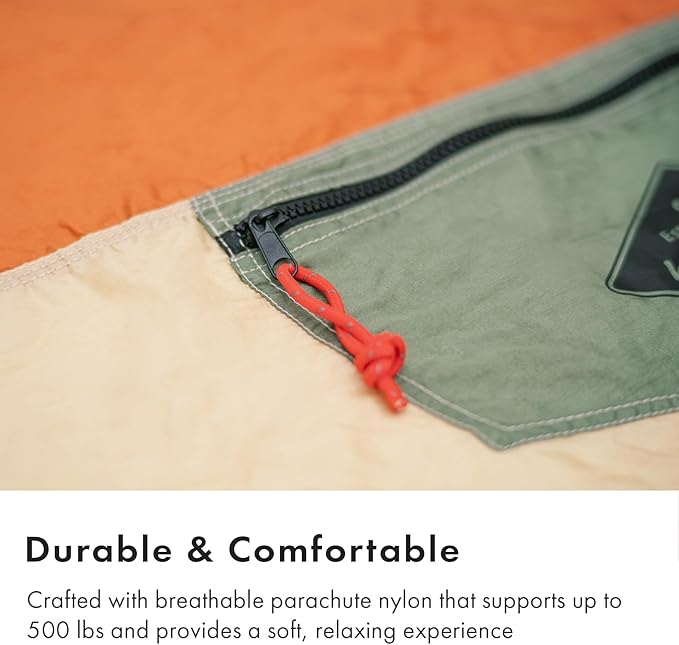 Suparpine II Hammock for Camping with Straps Included (Light Orange, Double)