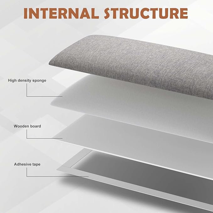 IFNOW Upholstered Wall Mounted Headboard, 3D Soundproof Wall Panels Peel and Stick for Queen Size, Reusable and Removable Tufted Bed Headboard in Medium Grey (9 Panels, 10" x 24")