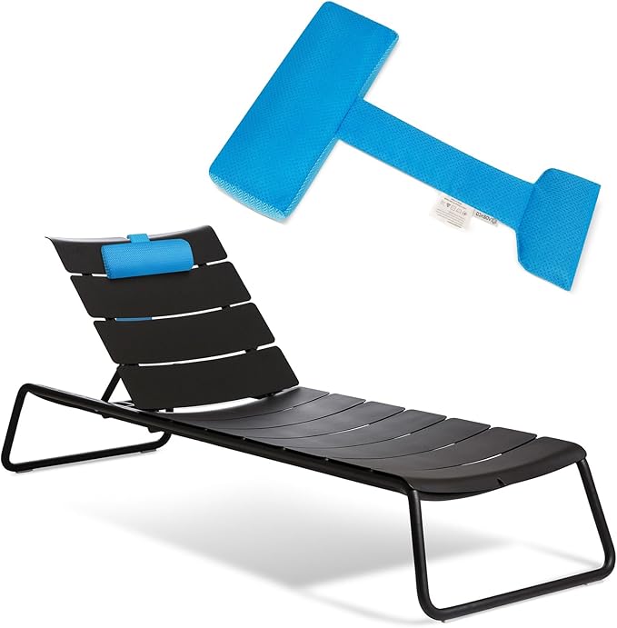 Headrest Pillow for Pool Chaise Lounge with Strap 2pcs Outdoor Ledge Lounger Hot Tub Spa Chair Cushion