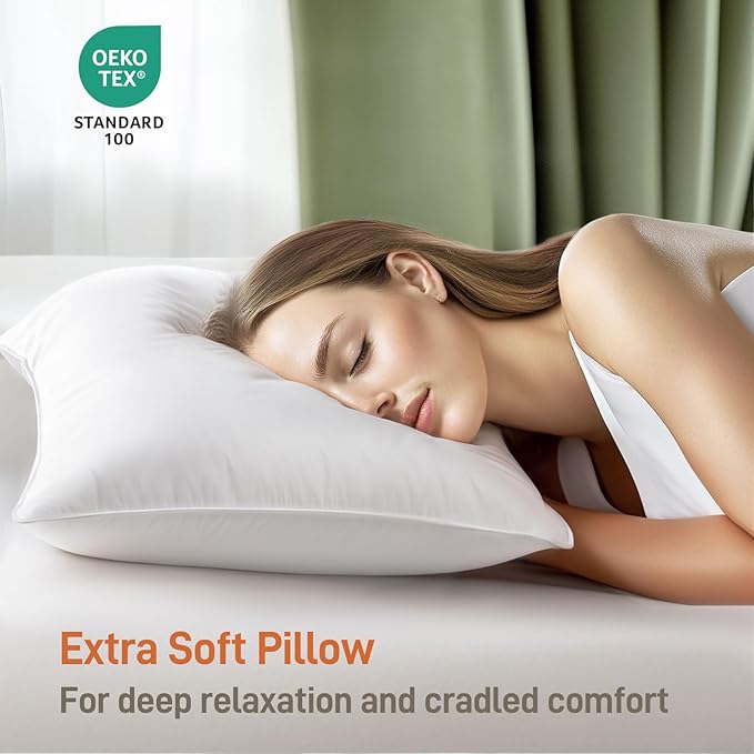 Sylvaris Hypoallergenic Bamboo Viscose Extra Soft Pillow with Down Alternative Filling, King Size, Breathable Luxury Hotel Quality for All Sleeper, Oeko-Tex Certified,Machine Washable