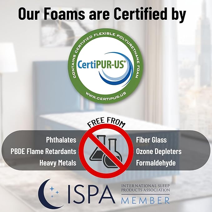 Ottomanson Twin 9" Medium-Firm Hybrid Mattress - Made in USA - Premium Comfort & Support for Young Sleepers - Individually Pocketed Coils & CertiPUR-US Foam - Fiberglass-Free - Bed in a Box