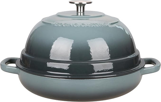 Enameled Cast Iron Dutch Oven Pot with Lid, Round Bread Oven for Homemade Sourdough Bread Baking, 6 Quart, Slateblue