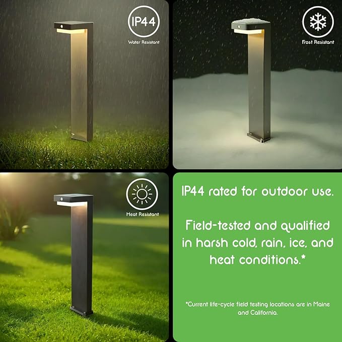 Solar Pathway Lights - Walkway Solar Lights for Outside - PIR Sensor & Two Lighting Modes - Rechargeable Battery Lasts Up to 55 Hours - 3000K - IP44 Weather Resistant - 2 Pack