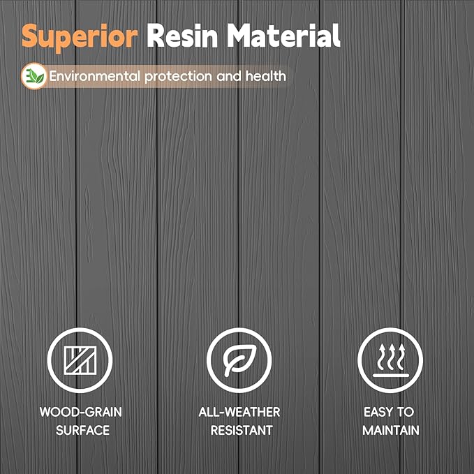 Outdoor Storage Box, 31 Gallon Waterproof Resin Deck Box, Storage Bin for Package Delivery, Patio Furniture Cushion, Garden Tools, Pool Accessories, Weatherproof and UV Resistant, Black