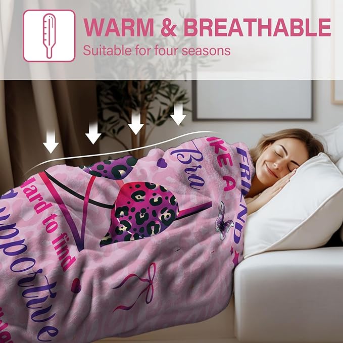 Friends Blanket Gifts, Birthday Gifts for Women Friendship, Friendship Gifts for Women Bestie BBF, Funny Throw Blanket Gifts for Friends Female, Best Friend Blankets 50"x60"