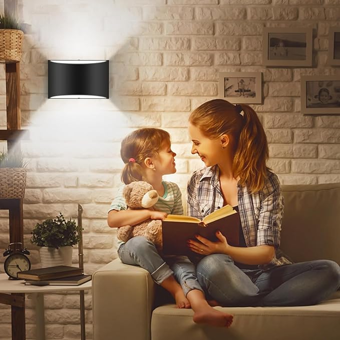 4 Pack Wall Sconces Indoor Black LED Wall Sconce Hardwired Up and Down Wall Light Fixture Cool White 6000K(with G9 Bulbs)