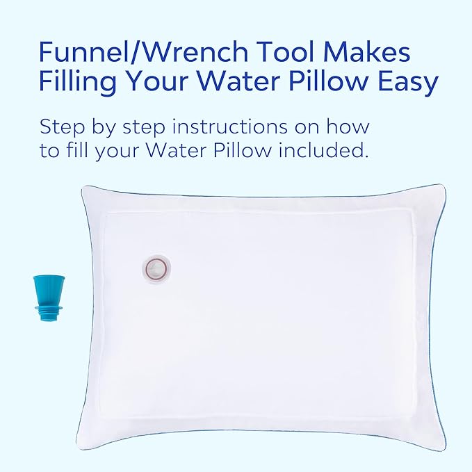 Water Pillow - Elite Collection Down Alternative. Orthopedic for Neck Pain Relief, Adjustable Water Pillow for Sleeping. (2 Pack)