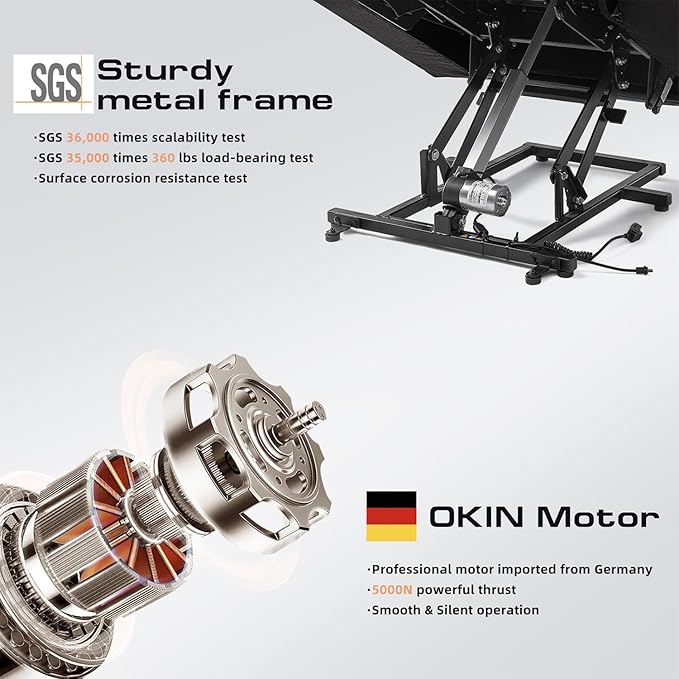 Large Power Lift Chairs Recliners for Elderly with Massage and Heat, Overstuffed Wide Lift Chair of Breathable Leather, OKIN Motor, USB-A & USB-C, 2 Cup Holder,2 Side Pocket Blue