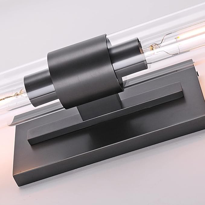 Modern Wall Sconces, 22.8in Black, 2-Light Indoor Wall Mounted Sconces, Bathroom Vanity Light for Living Room, Bedroom, Staircase