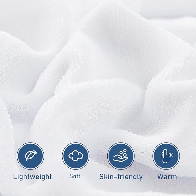 Mattress Topper Pillow Top Extra Thick Flannel Mattress Pad Cover for Back Pain Bed Soft Fluffy Down Alternative with 8-21" Deep Pocket White