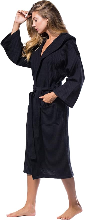 Turquaz Lightweight Full-Length Robes For Women Waffle Kimono Bathrobe - Soft, Fast-Drying, Long-Lasting Cotton Blend Unisex