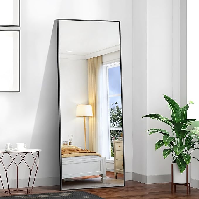 KOCUUY 72x30 Inch Large Black Wall Mounted Mirror,Aluminum Framed Decorative Rectangular Bathroom Mirror for Wall Over Sink,Vanity Mirror for Bedroom Living Room Bathroom,Functional Oversized Mirror