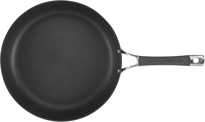 Circulon Radiance Deep Hard Anodized Nonstick Frying Pan /Skillet with Lid - 12 Inch, Gray