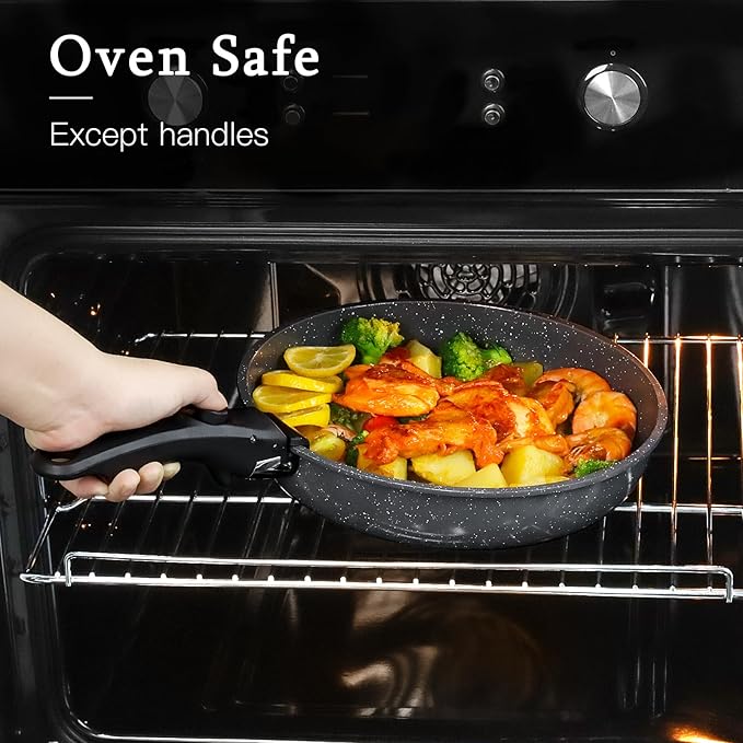 GiPP Ceramic Pots and Pans Set Non Stick, Nonstick Detachable Handle Cookware Sets, Healthy Non Toxic PFAS PFOA & PTFE Free, Dishwasher ＆Oven Safe, Induction Kitchen Pot and Pan, 8 Piece Grey