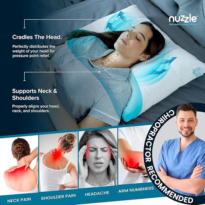 Nuzzle Cooling Adjustable Pillows Queen Size Set of 2 for Side Sleepers, Luxury Bed Pillows Hotel Collection - Best Adjust Height Soft Firm Pillows for Back, Stomach and Side Sleepers